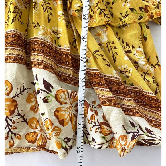 Umgee Floral Border Print Layered Mini Dress Summer Boho A‑Line Sz S - Picture 8 of 15